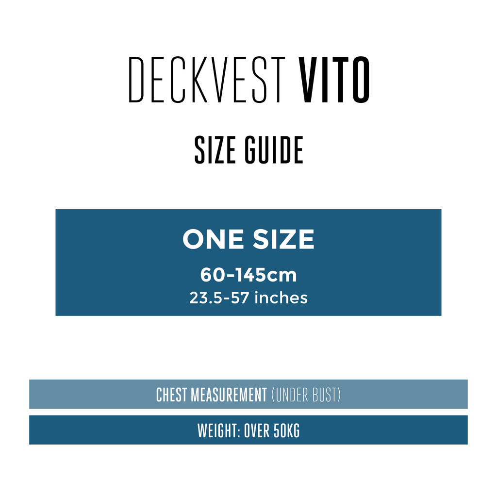 Spinlock Deckvest VITO Sizeguide Spinlock Deckvest VITO Sizeguide Gráfico do tamanho